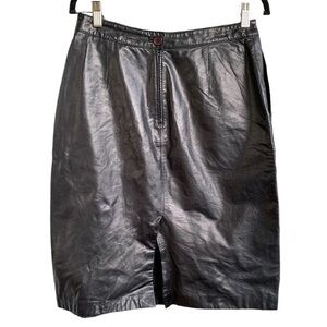 Vintage Black Leather Skirt Berman’s